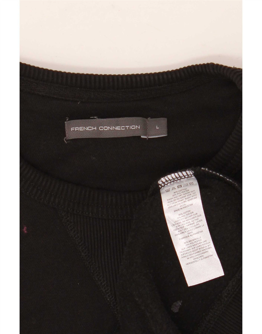 French Connection Sudadera tipo jersey para hombre, talla grande, algodón negro