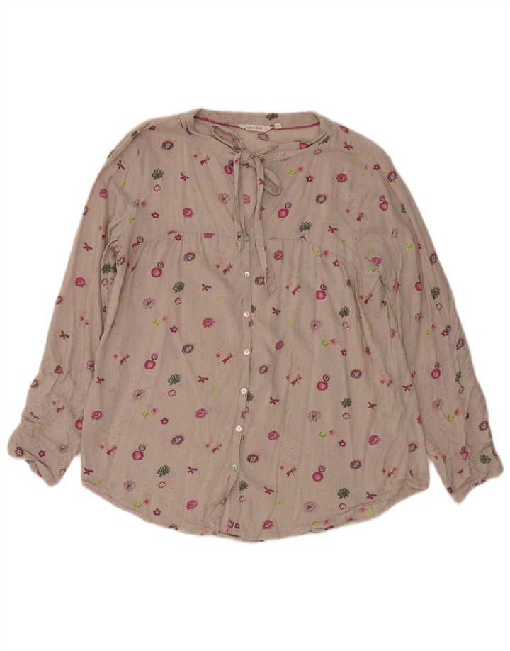 Blusa estilo camisa para mujer de White Stuff, talla 42, viscosa floral en beige medio
