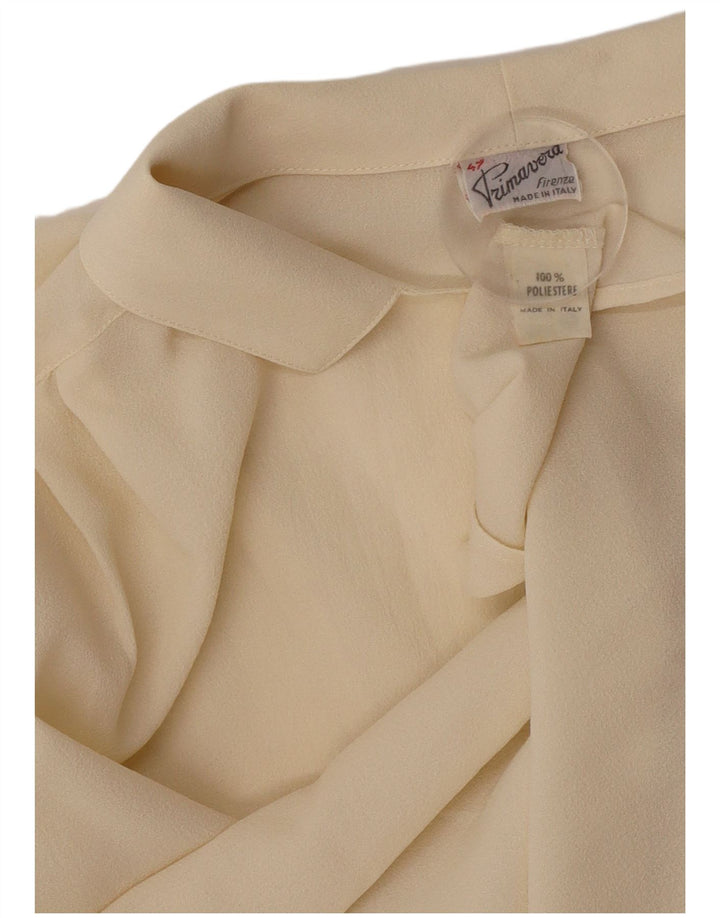 Blusa vintage para mujer IT 47 XL Poliéster beige