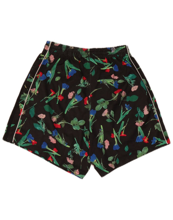 Adidas Pantalones cortos deportivos para mujer UK 8 Pequeño Negro Floral Poliéster