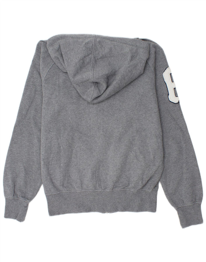 SPALDING Sudadera con capucha y cremallera gráfica para hombre de algodón gris medio con bloques de color