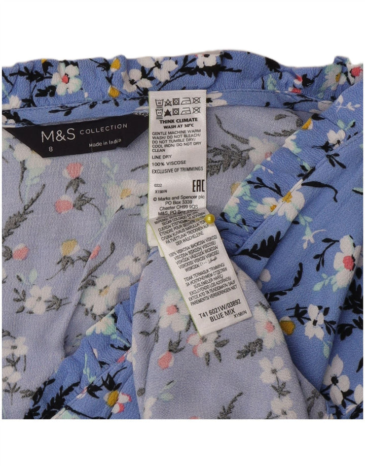 Marks & Spencer Blusa camisera extragrande para mujer UK 8 Small Blue Floral