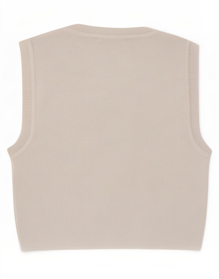 Zara Mujer Chaleco Top UK 8 Small Viscosa Blanca