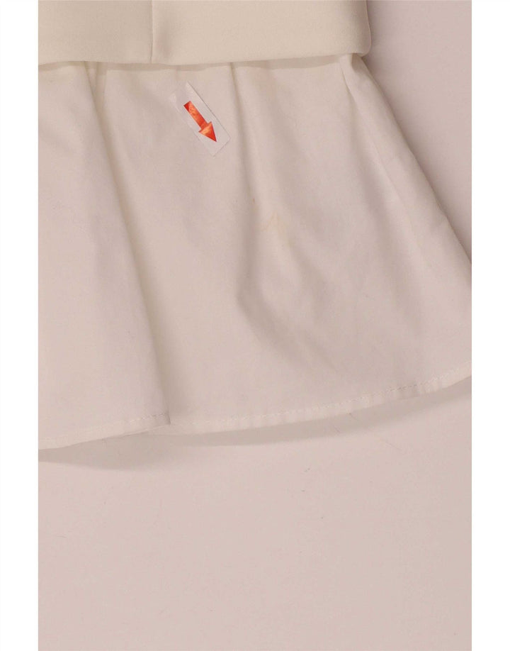 Zara Mujer Cami Top UK 40 Medio Blanco Colorblock Poliéster