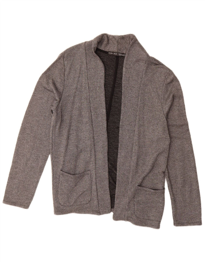 Zara Hombre Cárdigan Suéter Pequeño Gris