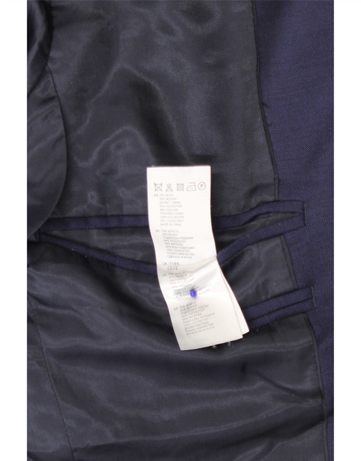 Reiss Chaqueta tipo blazer con 1 botón para hombre UK 36 Small Lana azul marino
