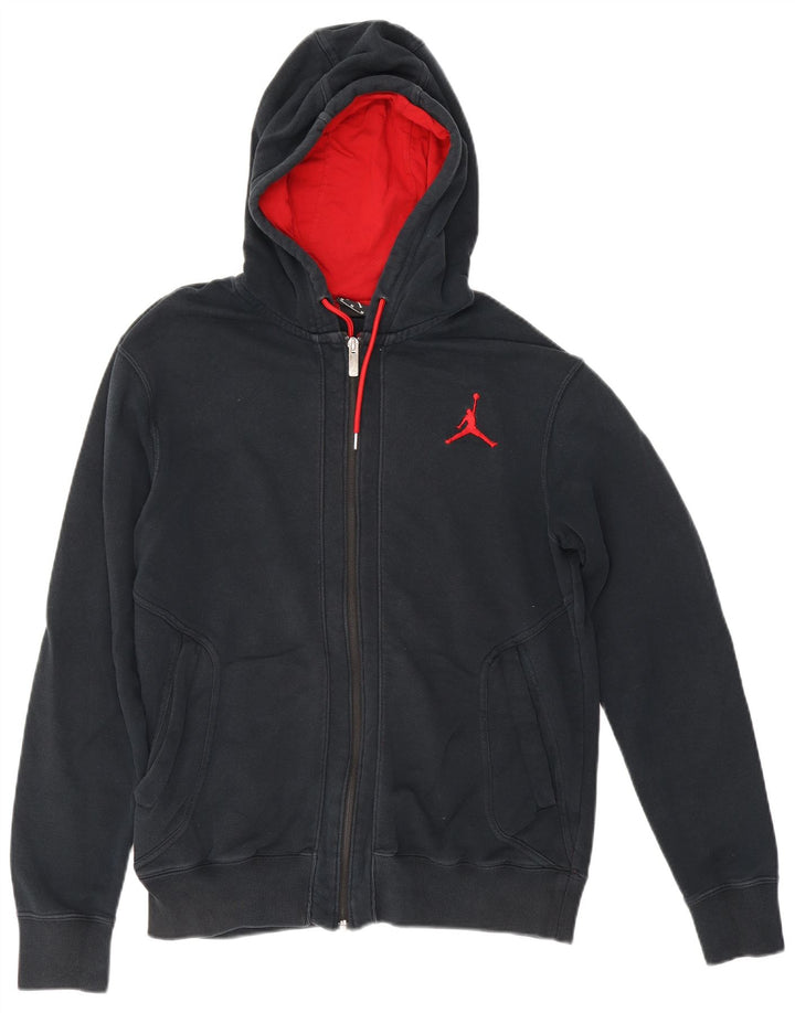Jordan - Sudadera con capucha y cremallera para hombre, tamaño mediano, algodón azul marino