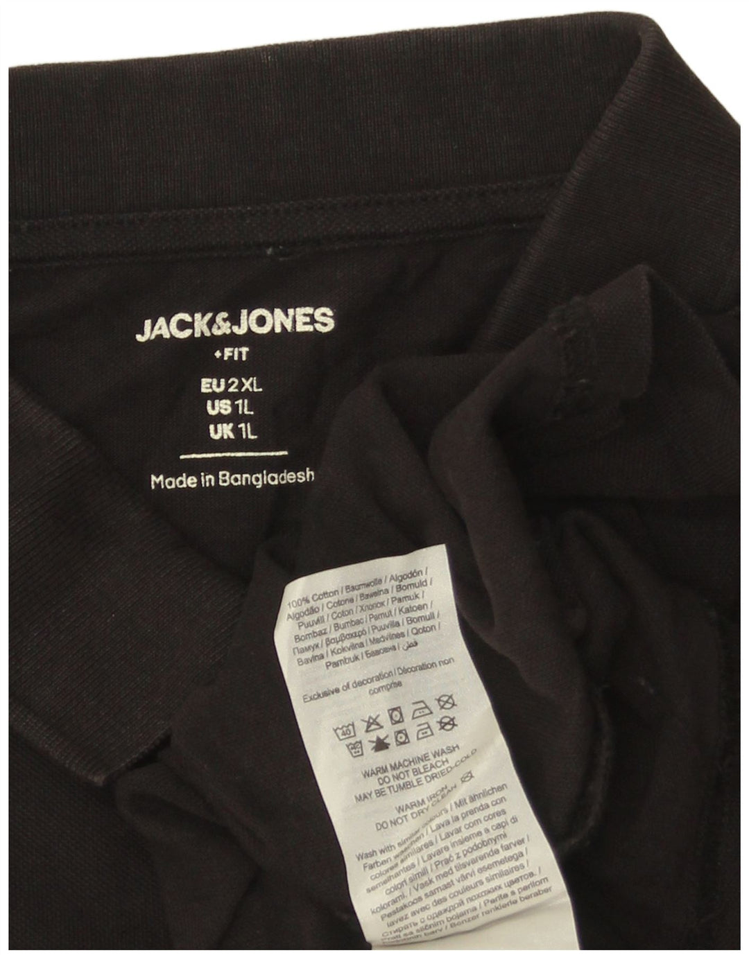 JACK & JONES Polo Hombre XL Algodón Negro