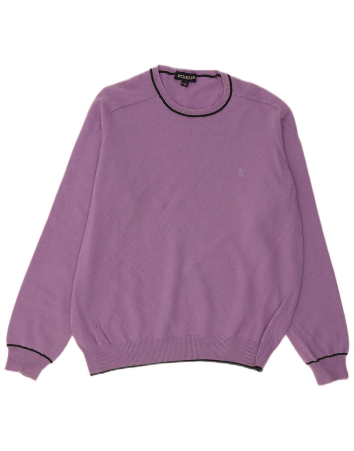 JECKERSON Jersey de cuello redondo para mujer UK 18 XL Lana morada