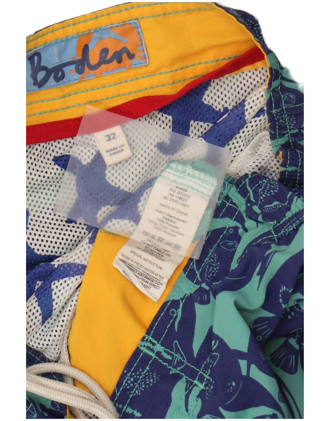 Bañador tipo shorts con estampado abstracto de Boden Poliéster azul medio