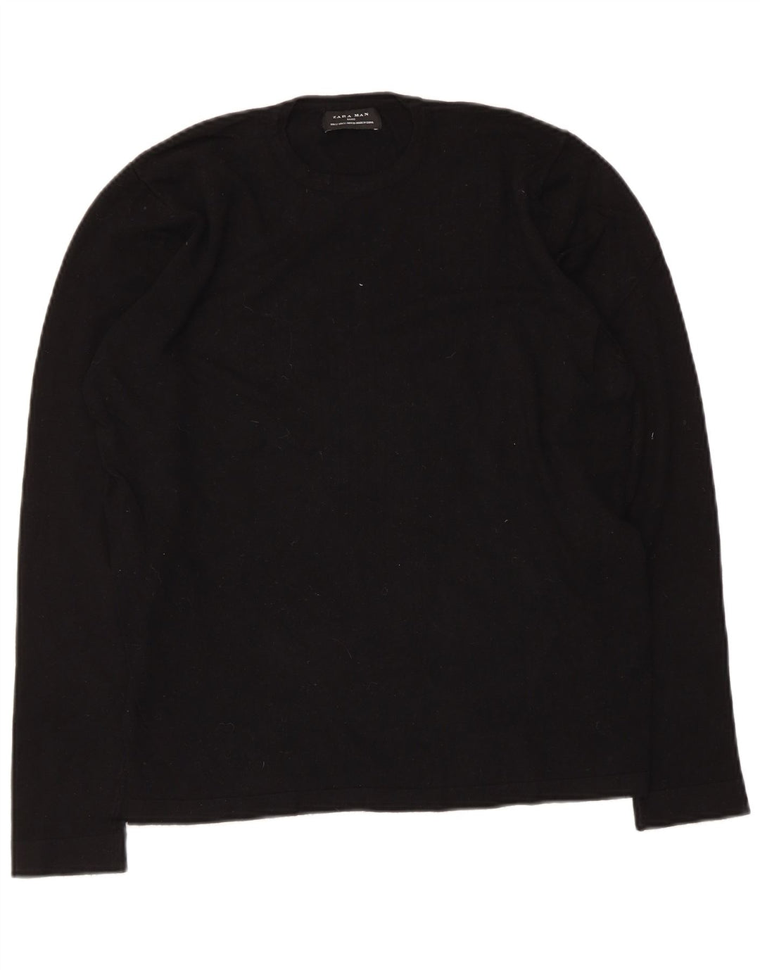 Zara Hombre Top Manga Larga Small Viscosa Negro