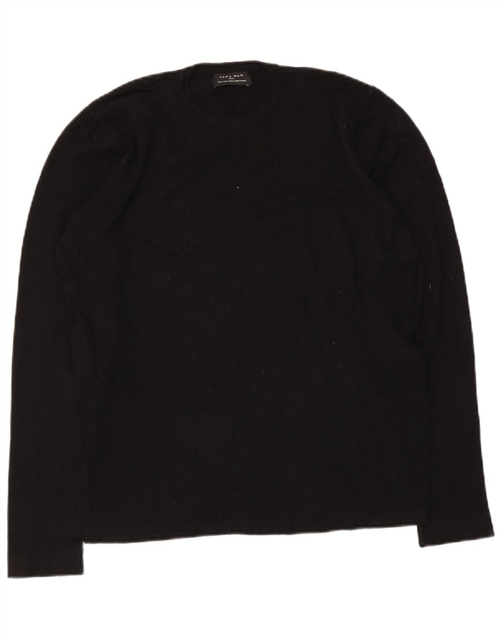Zara Hombre Top Manga Larga Small Viscosa Negro