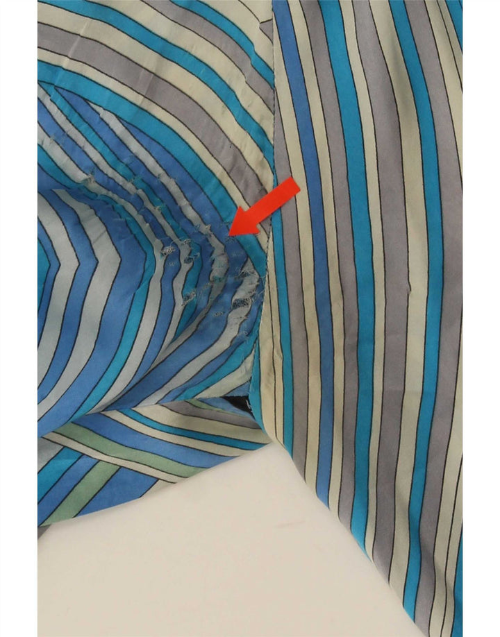 Vintage camisa de mujer Reino Unido 20 2XL azul geométrico