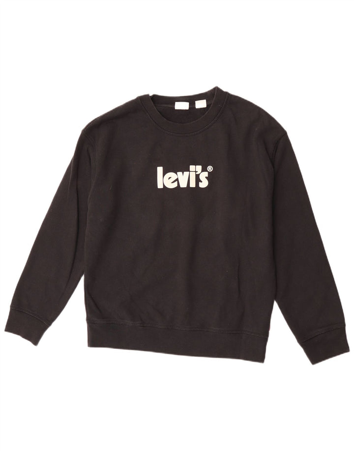Levi's Hombre Sudadera Gráfica Jersey Pequeño Algodón Negro