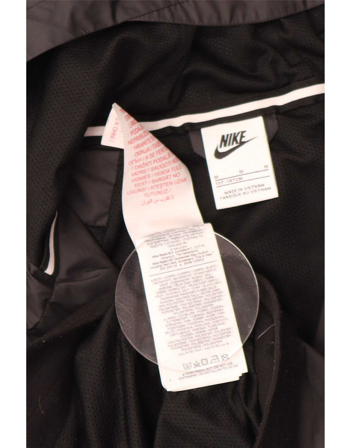 Nike Chaqueta impermeable con capucha para niños 10-11 años Mediana Negro Poliéster