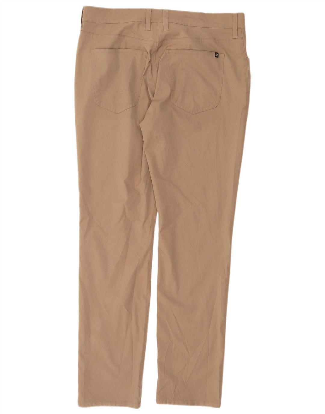 Pantalones casuales delgados para hombre vintage W33 L31 Poliéster beige