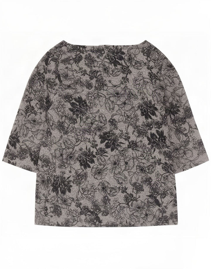 Marks & Spencer Top para mujer manga 3/4 UK 46 Poliéster floral gris grande