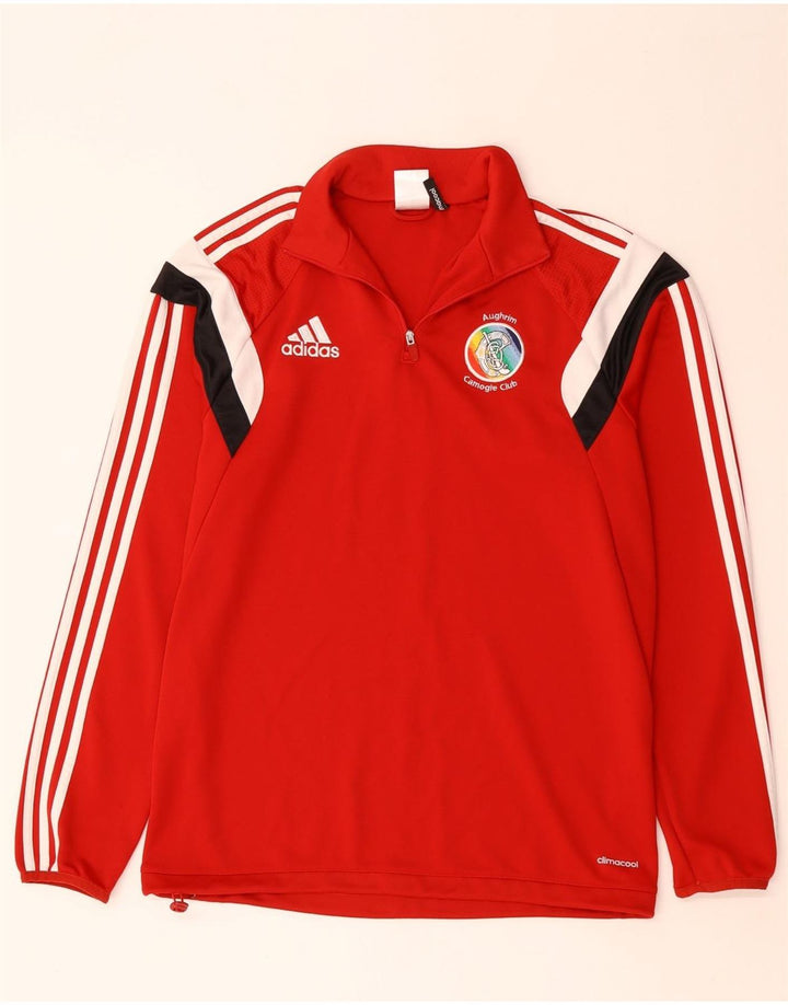 Adidas Hombre Climacool Jersey Chándal Top Medio Rojo Colorblock