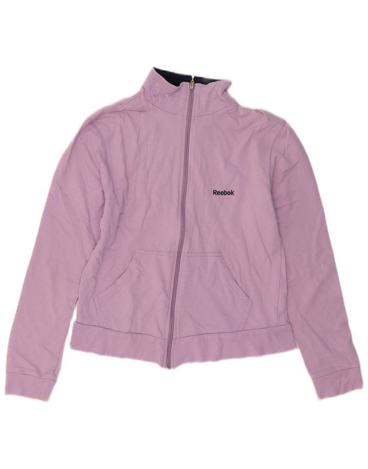 REEBOK Chaqueta de chándal para mujer Reino Unido 14 Grande Algodón morado
