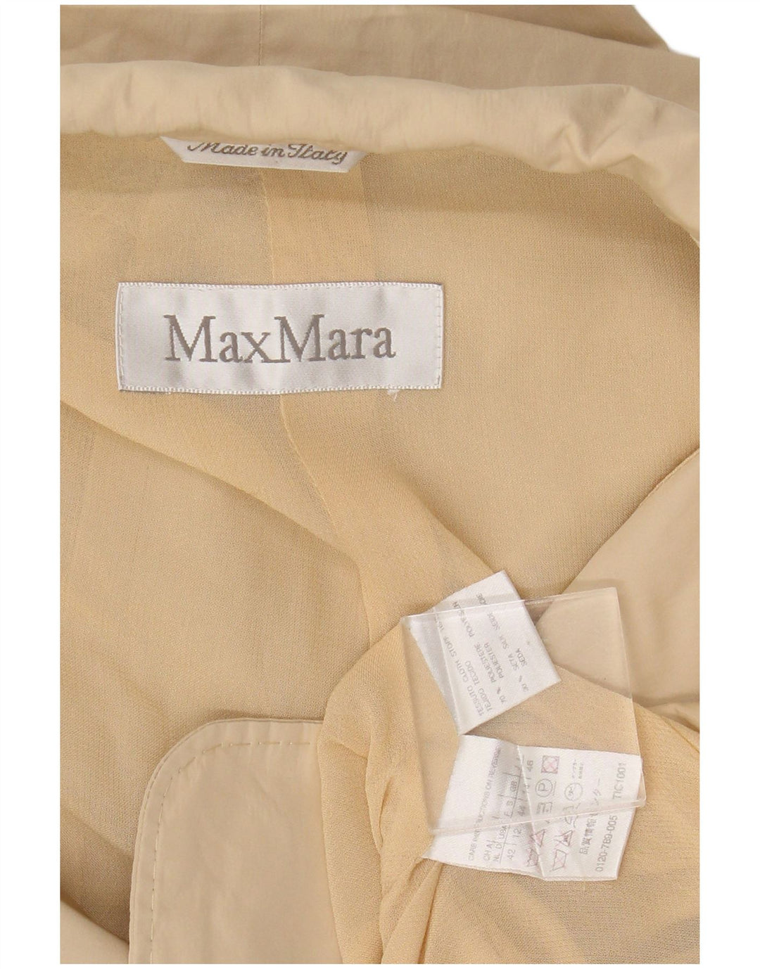 Max Mara Chaqueta Blazer de 2 Botones para Mujer UK 44 Grande Poliéster Beige