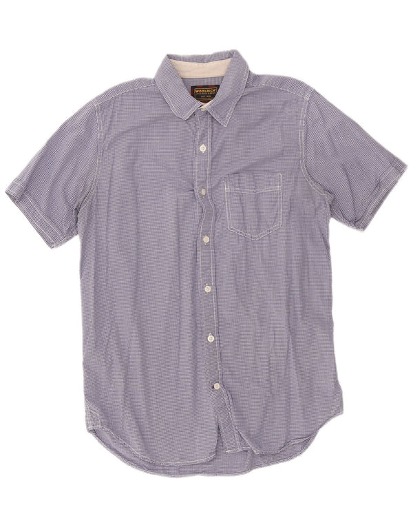 WOOLRICH Camisa Manga Corta Hombre XL Azul Marino Vichy