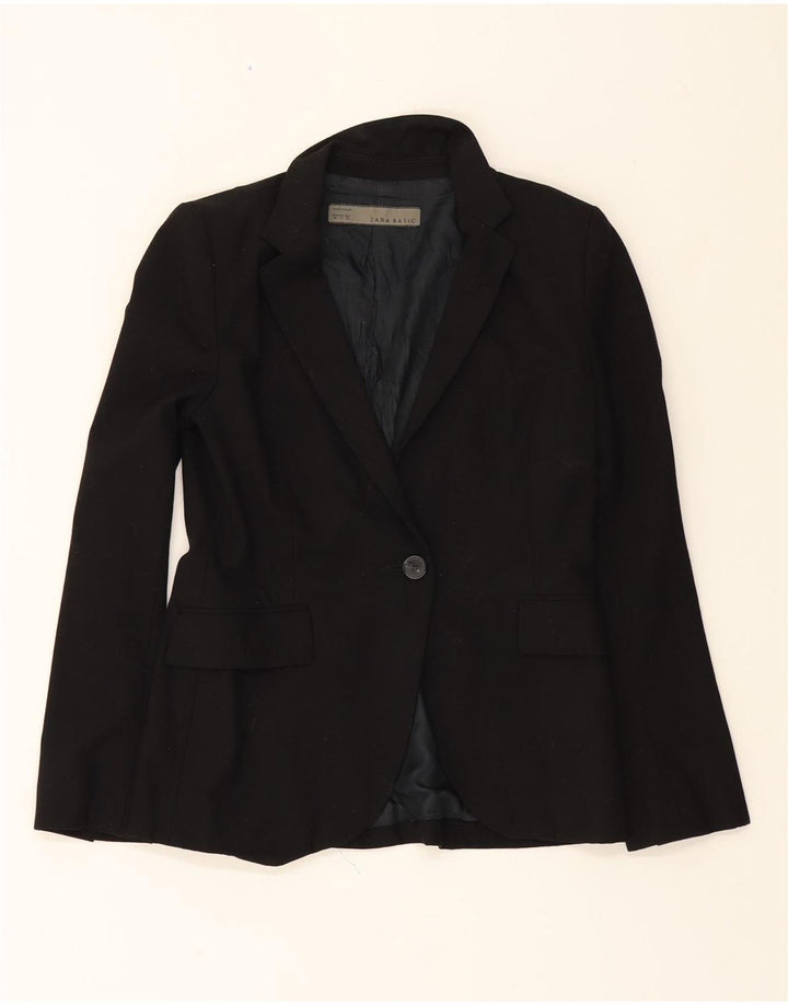 ZARA Womens 1 Button Blazer Jacket EU 36 XS Black Vintage Zara and Second-Hand Zara from Messina Hembry 