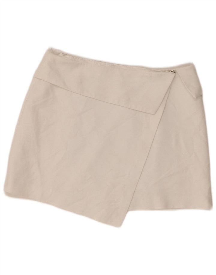 Zara Mujer Mini Falda Cruzada Mediana W28 Blanco