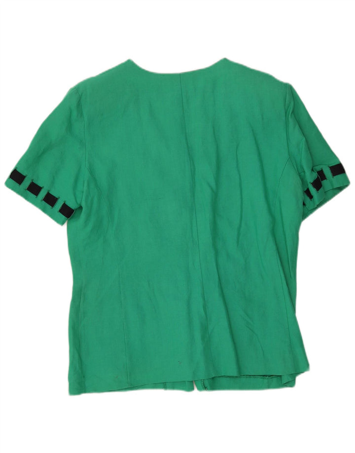 Carolina Pedrjoni Chaqueta Blazer De Mujer De 4 Botones IT 48 XL Bloque De Color Verde