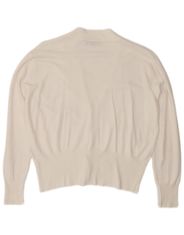 Zara Mujer Cárdigan Suéter UK 44 Medio Blanco