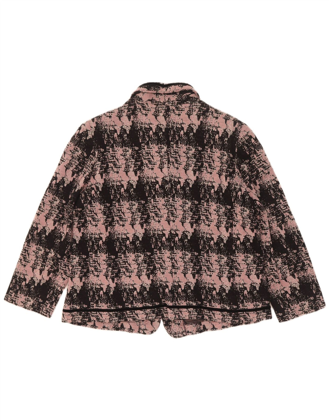 Domina Chaqueta Blazer de 5 Botones con Estampado Abstracto para Mujer IT 52 2XL Lana Rosa