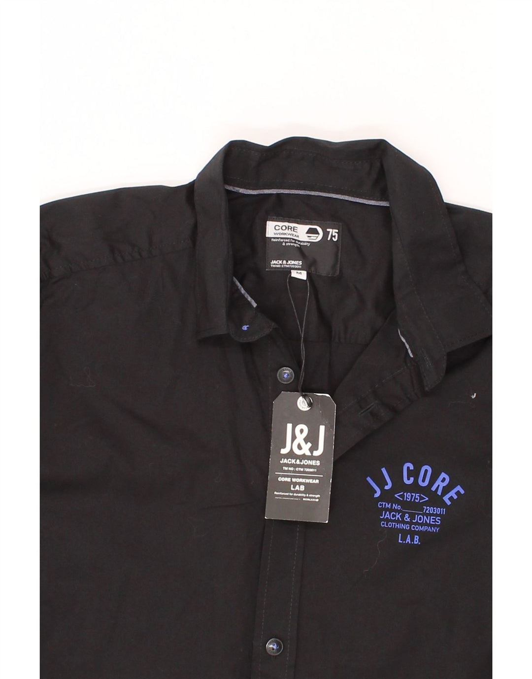 JACK & JONES Mens Shirt Medium Black Cotton Vintage Jack & Jones and Second-Hand Jack & Jones from Messina Hembry 