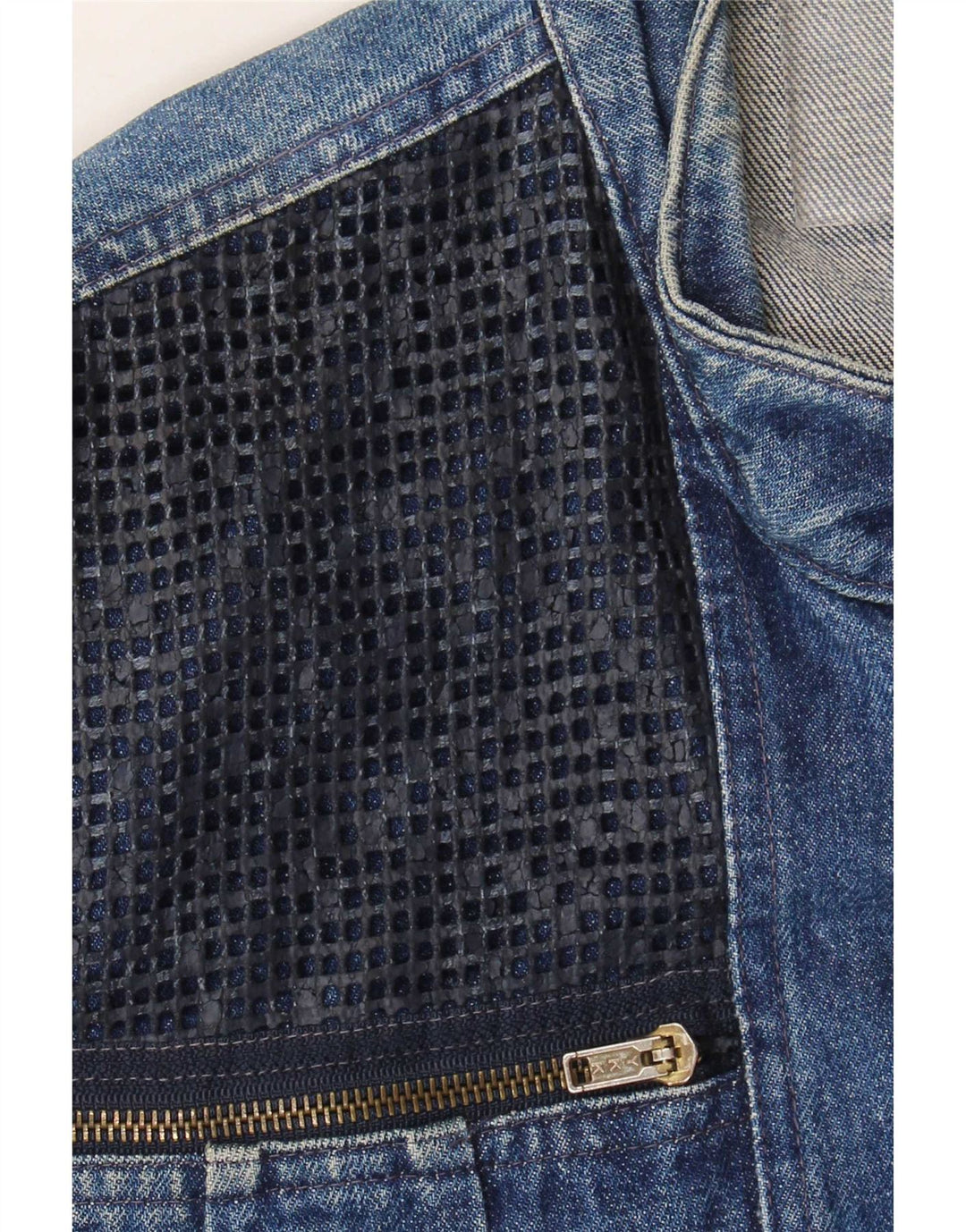 Vintage hombres chaqueta de mezclilla Reino Unido 40 azul grande