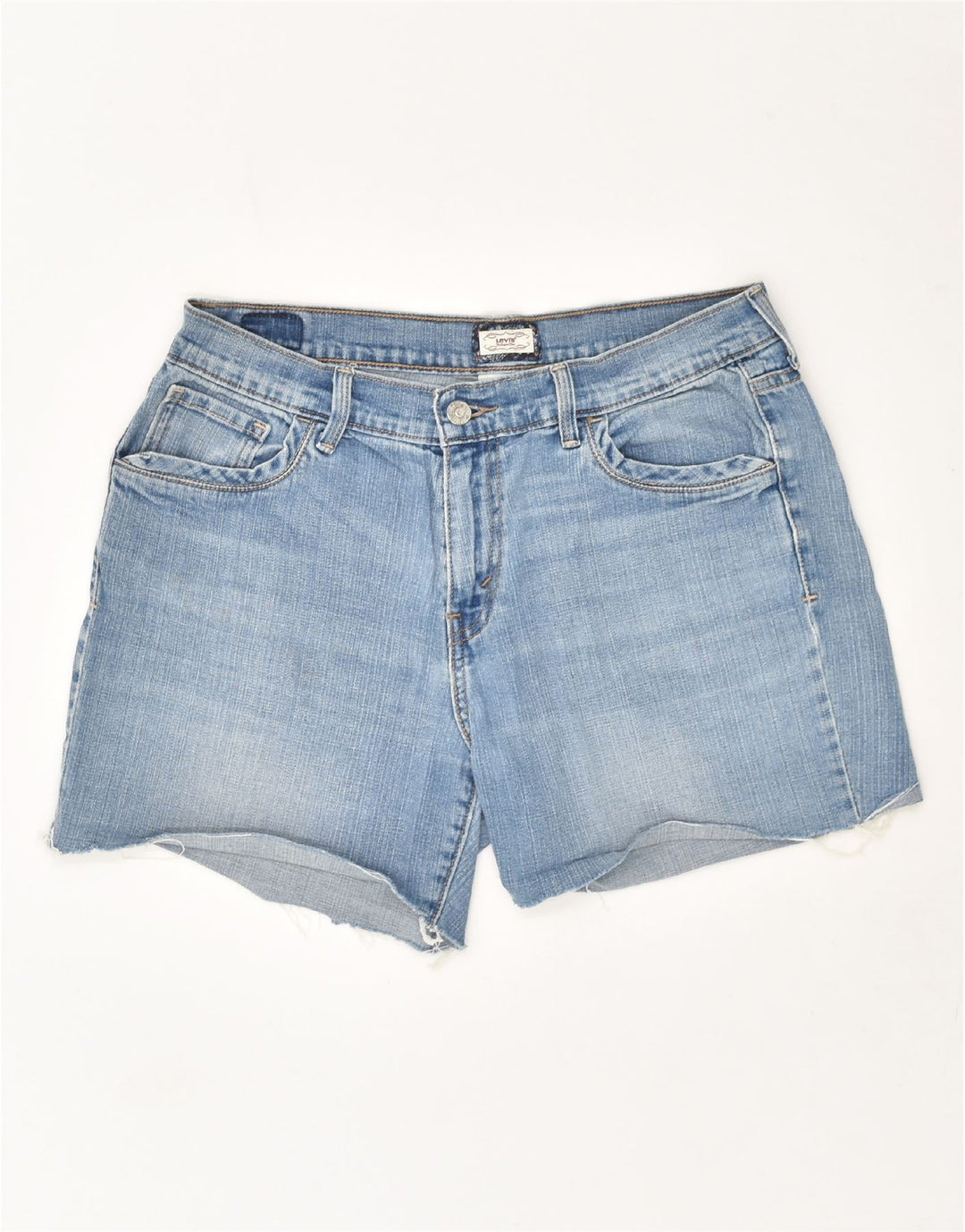 LEVI'S Womens 515 Denim Shorts US 12 Large W32 Blue Cotton Vintage Levi's and Second-Hand Levi's from Messina Hembry 