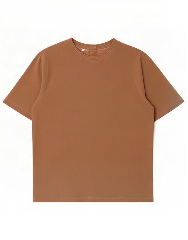 Blusa vintage para mujer Top IT 44 Seda marrón medio