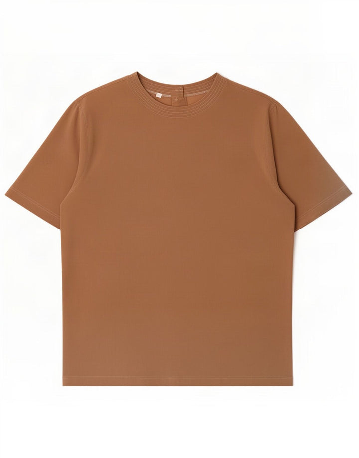 Blusa vintage para mujer Top IT 44 Seda marrón medio