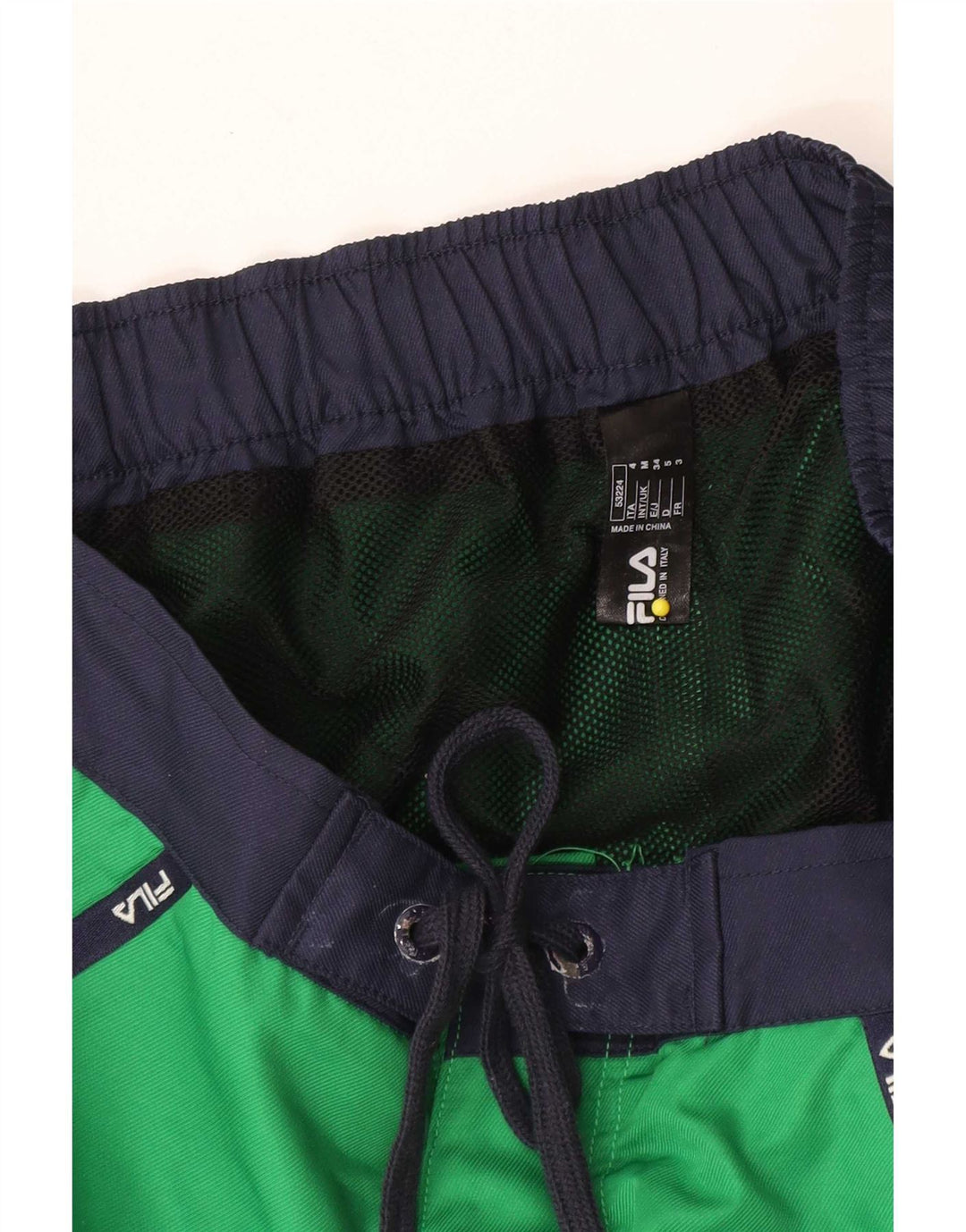 Fila Shorts De Baño Gráficos Para Hombre Poliéster Color Block Verde Medio