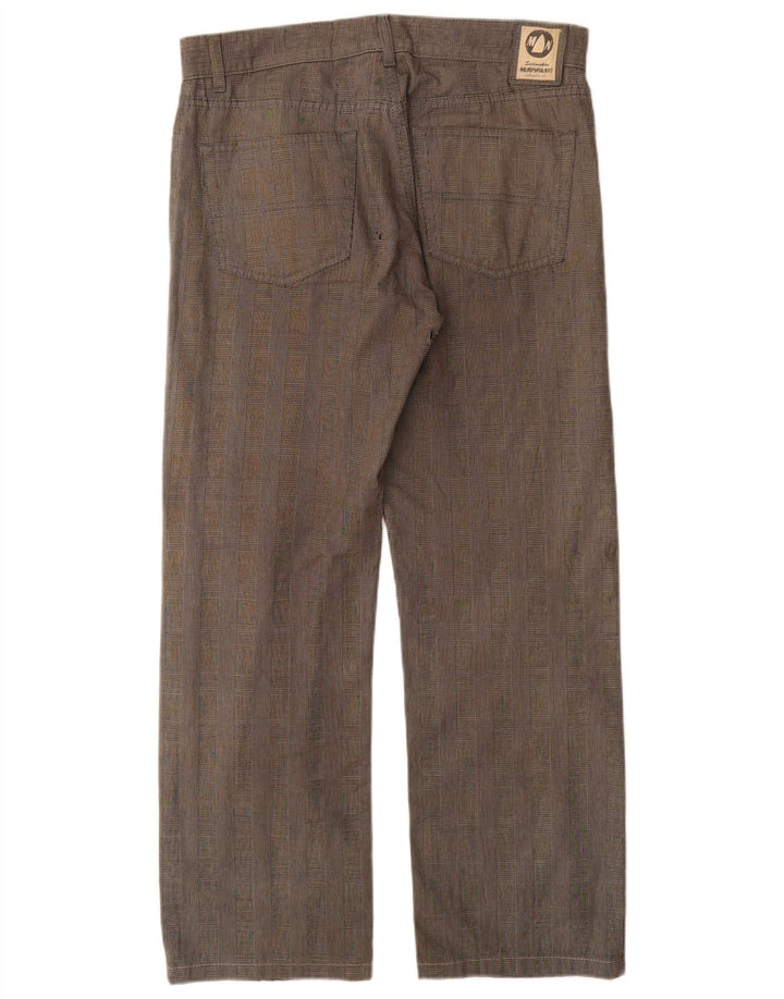 MURPHY & NYE Pantalones casuales rectos para hombre W33 L30 gris pata de gallo