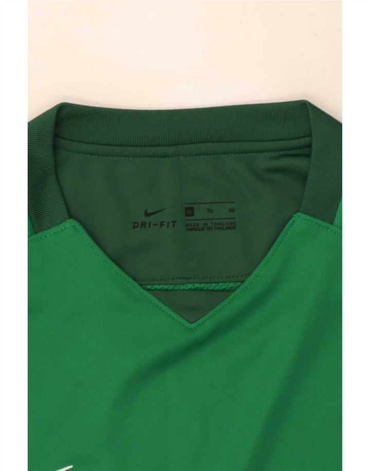 Camiseta Nike Dri Fit de manga larga para hombre, color verde, XL