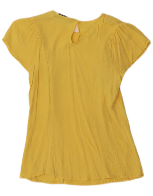 Zara Mujer Blusa Top UK 10 Small Amarillo