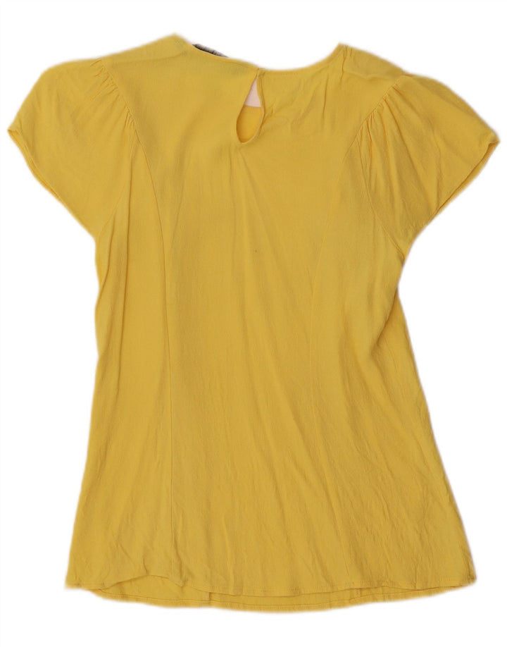 Zara Mujer Blusa Top UK 10 Small Amarillo