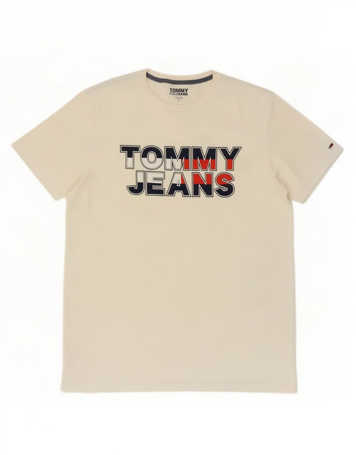 Tommy Hilfiger Camiseta gráfica para hombre Top Medium White