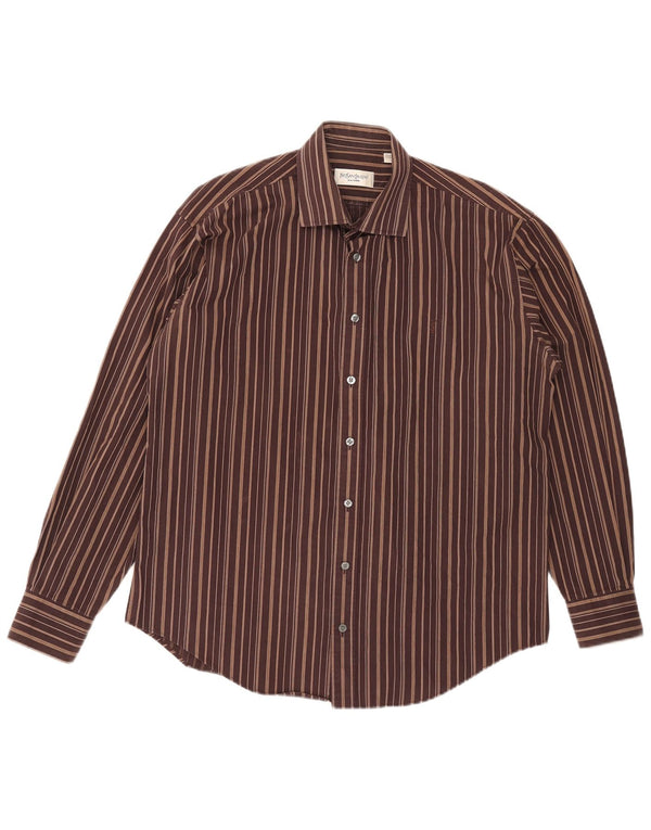 Camisa Yves Saint Laurent Hombre Grande Algodón A Rayas Marrón