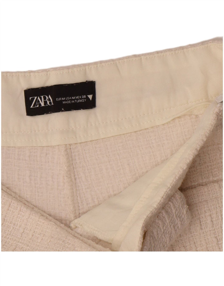 Zara Mujer Pantalones Cortos Casuales Medianos W28 Blanco