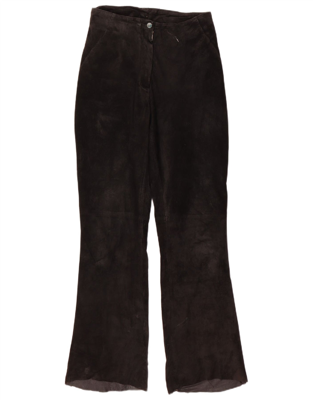 VINTAGE Pantalones de ante con corte de bota para mujer W28 L31 Cuero negro