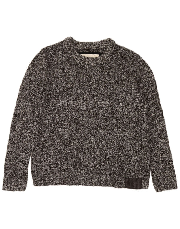 Superdry Jersey con cuello barco para mujer, talla 48, 2XL, lana moteada gris