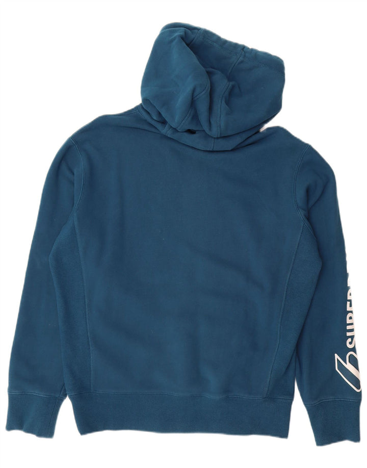 SUPERDRY Jersey con capucha y estampado gráfico para hombre Small Blue Cotton