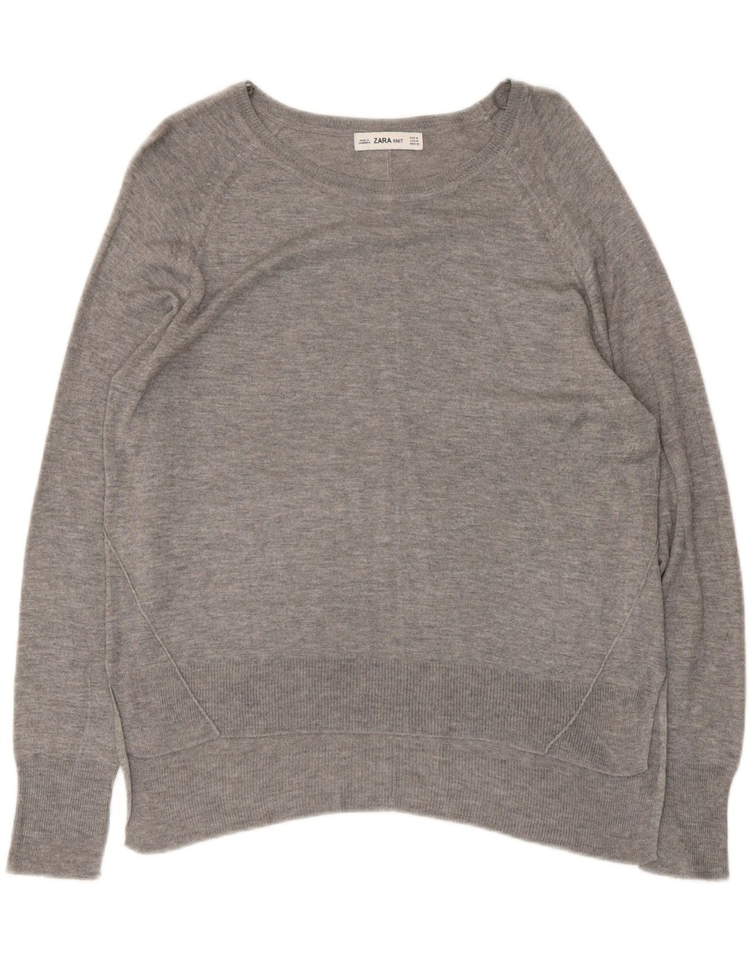 Zara Mujer Blusa Top UK 44 Gris Medio