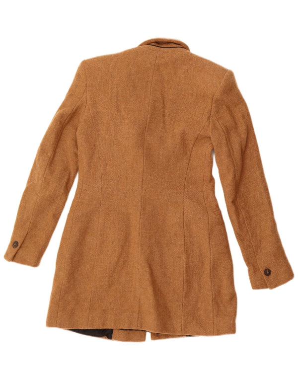 Zara Mujer Chaqueta Blazer Larga De 1 Botón UK 10 Small Beige