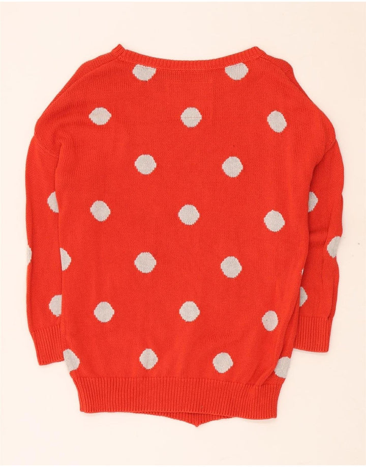 JACK WILLS Suéter tipo jersey para mujer con cuello barco UK 10 Small Red Polka Dot