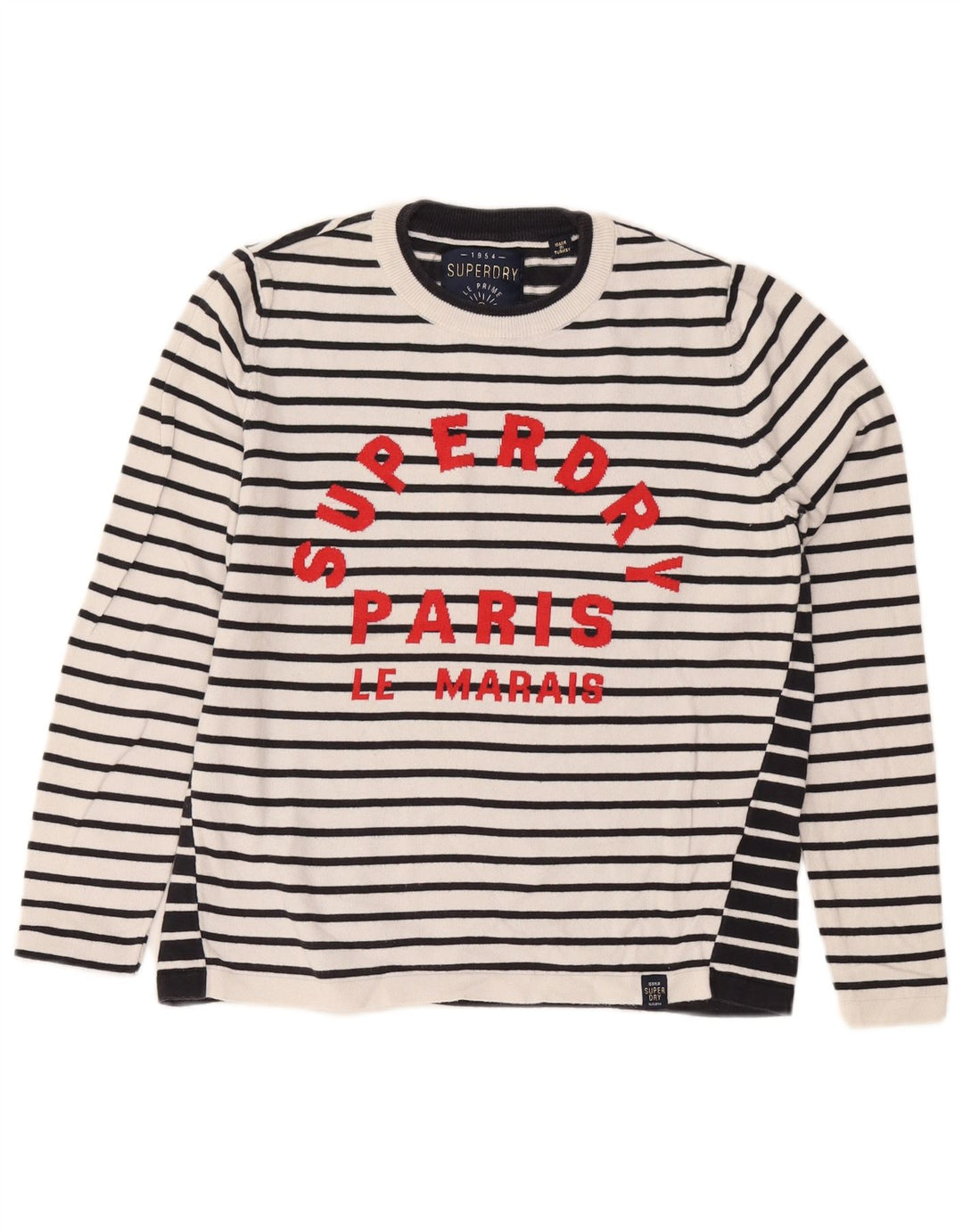 Superdry Jersey extragrande con cuello redondo para mujer, talla 40, color blanco